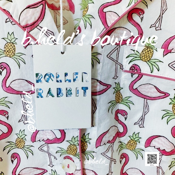 Roller Rabbit Freddy Flamingo Liza Set Pajamas in Pink Size X-Small (XS) New NWT - Picture 5 of 17